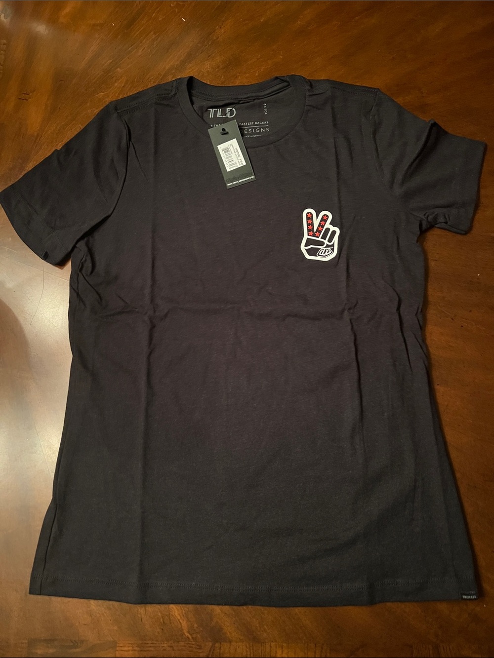 Troy Lee Designs Women Black Short-Sleeve Peace Hand Graphic Tee